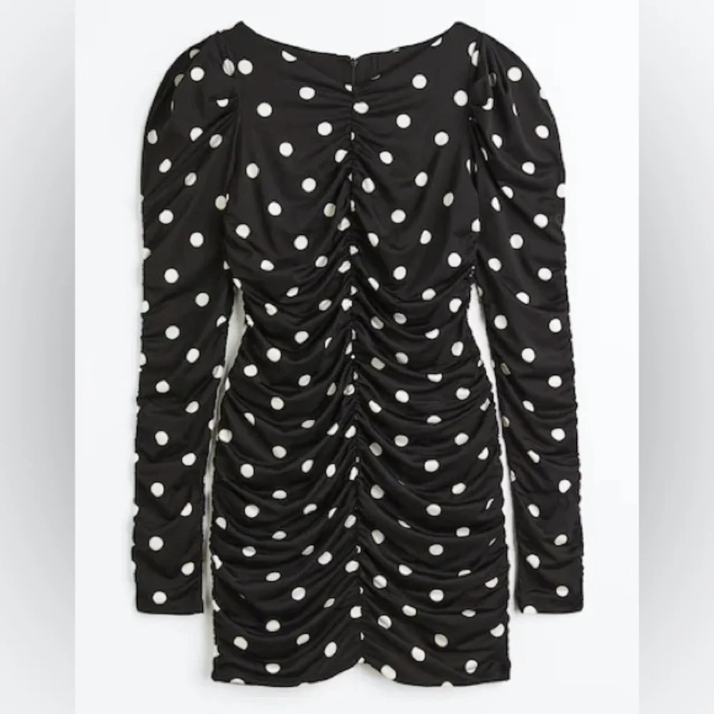 Polka dot bodycon rushed dress - Picture 5 of 8